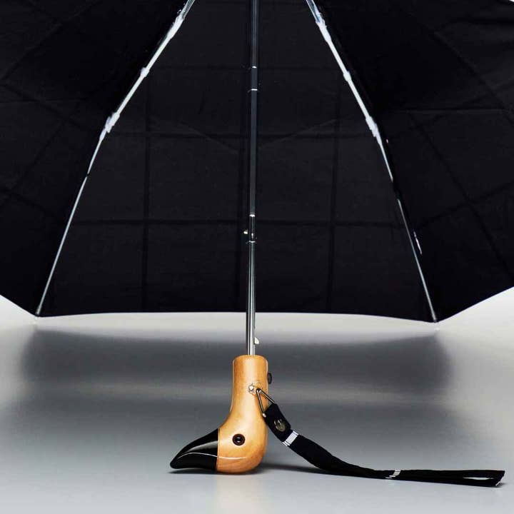 Original Duckhead USA - Wholesale Umbrella - Unisex - Stylish Black Grid Compact Eco-friendly Duck Umbrella5