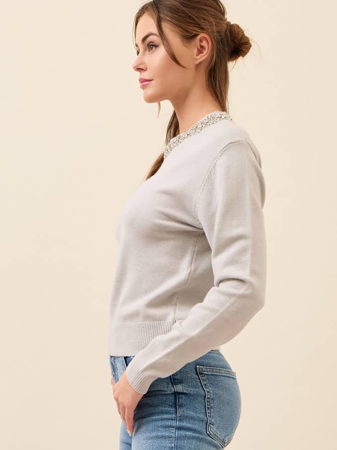 RIVIR - Wholesale Knit Sweater - Women's - Pullover sweater with jewel neck