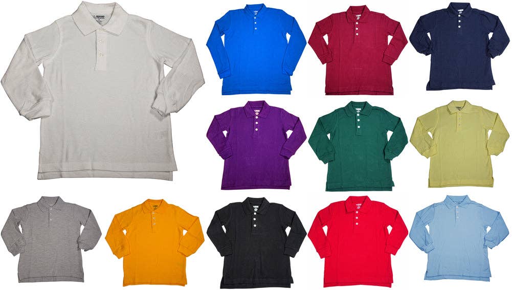 Eastern Off Price – wholesale T-shirt - Barn – French Toast Skoluniform Unisex Långärmad Pique Polo Sh4