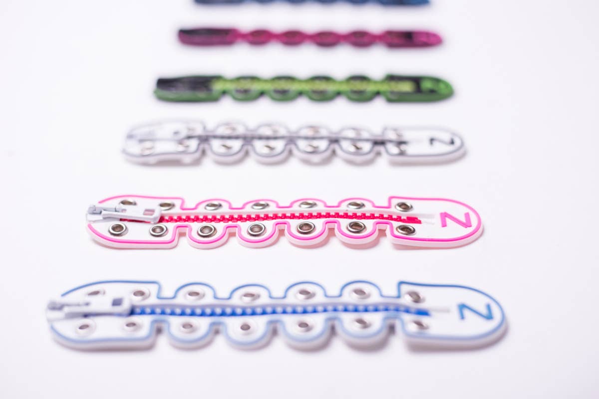 Zipped - Vente Lacet – unisexe - Lacets zippés blanc-gris3