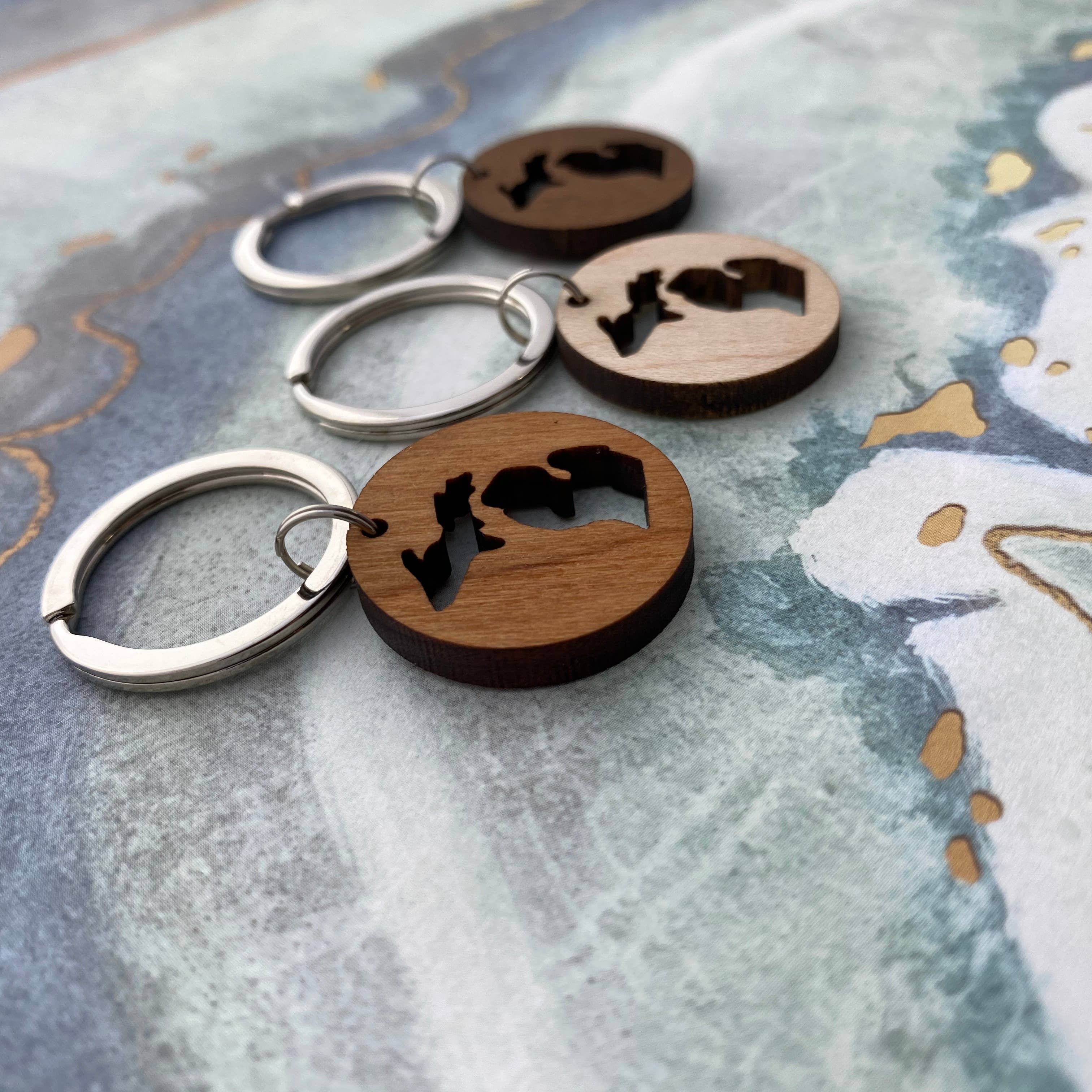 My Captured Journey - Wholesale Keychain - Unisex - Hardwood Michigan Cutout Keychain5