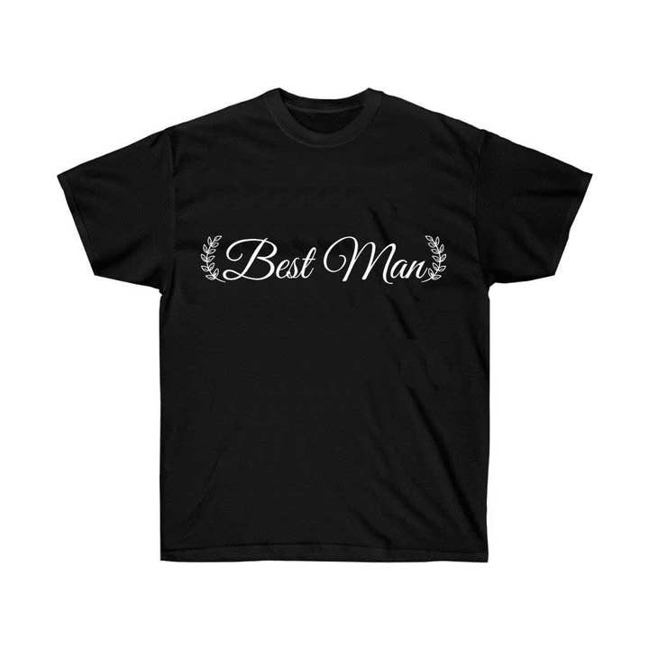 Best Man Lettering Wedding T-Shirt for wholesale by Luluizy Designs Co.