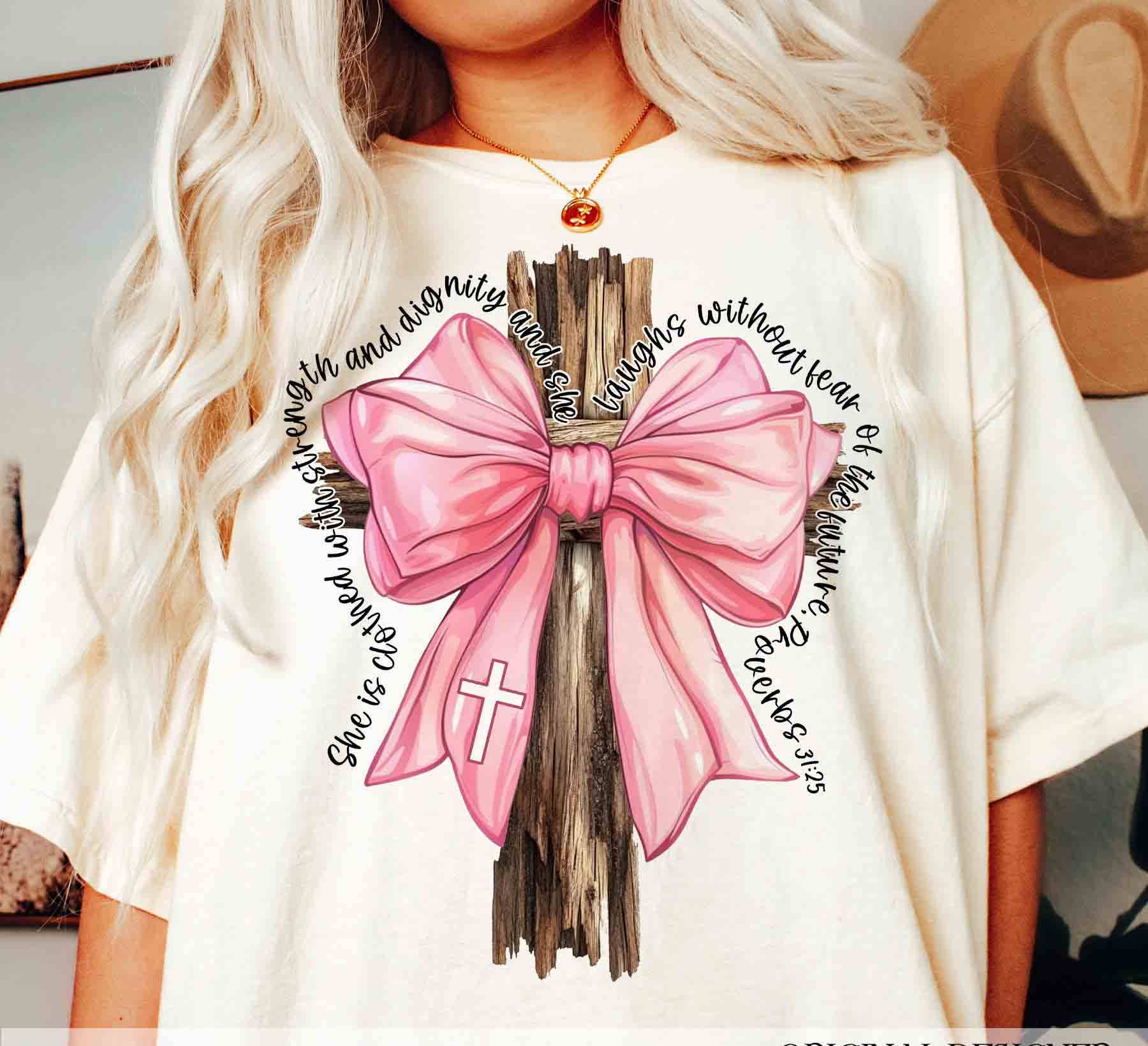 NVC Ecommerce LLC - Wholesale Graphic Sweatshirt - Women's - Proverbs She is Clothed with Strength Sweatshirt, T-Shirt2