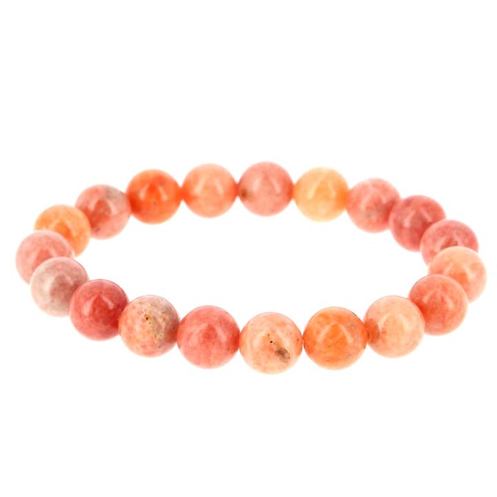 Pulseira de contas de calcita extra laranja 10 mm por atacado de Artisans de Madagascar