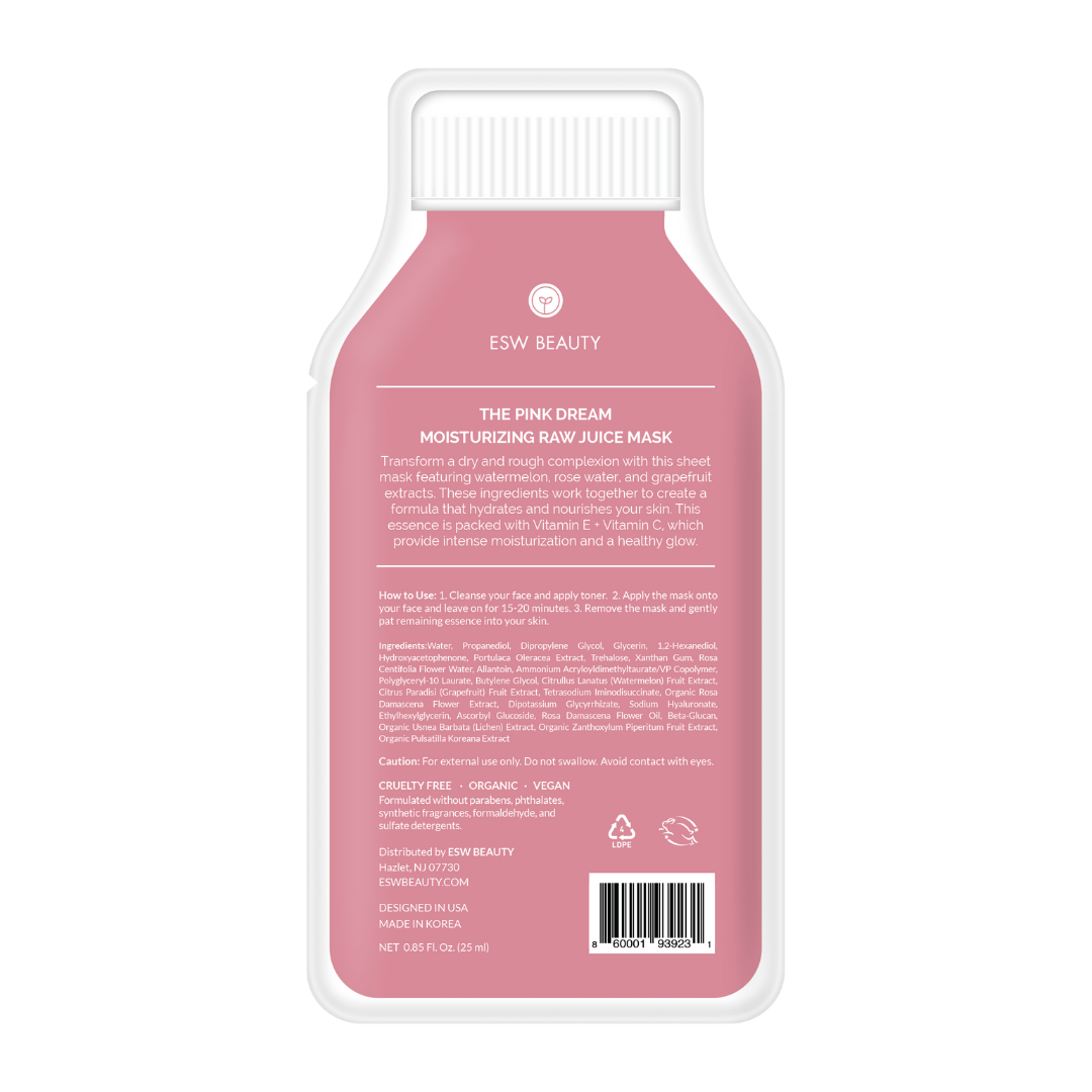 ESW Beauty - Wholesale Skincare face mask - The Pink Dream Moisturizing Raw Juice Sheet Mask9