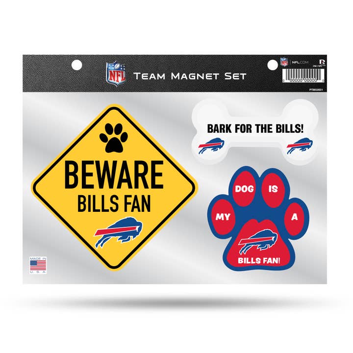 Ensemble d'aimants pour animaux de compagnie de l'équipe des Buffalo Bills pour la vente par Rico Industries