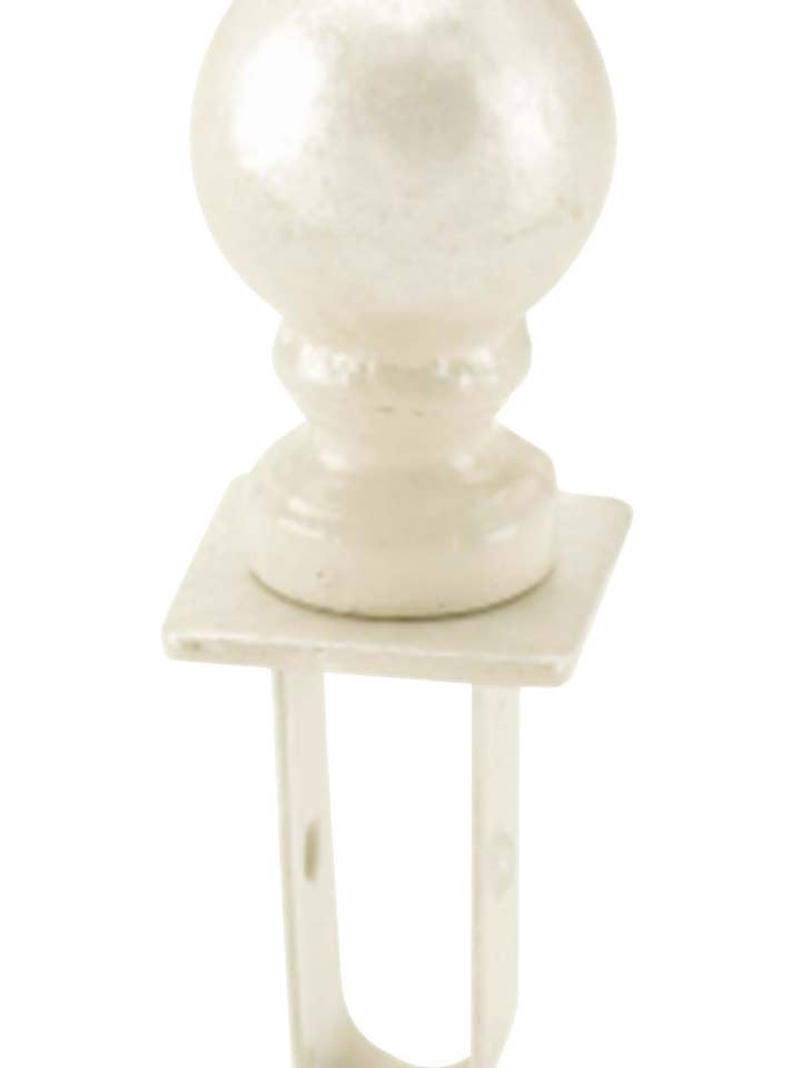 Boutique Ivory Ball Square Fitting Finial for wholesale by Store Supply Warehouse