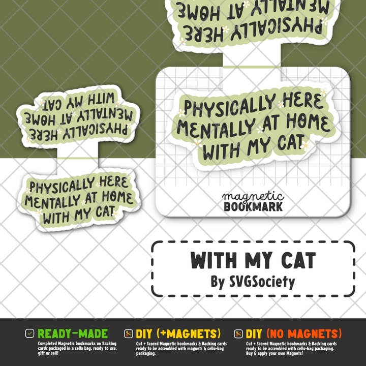 Stickiply - Wholesale Bookmark - With my Cat | Magnetic Bookmark1