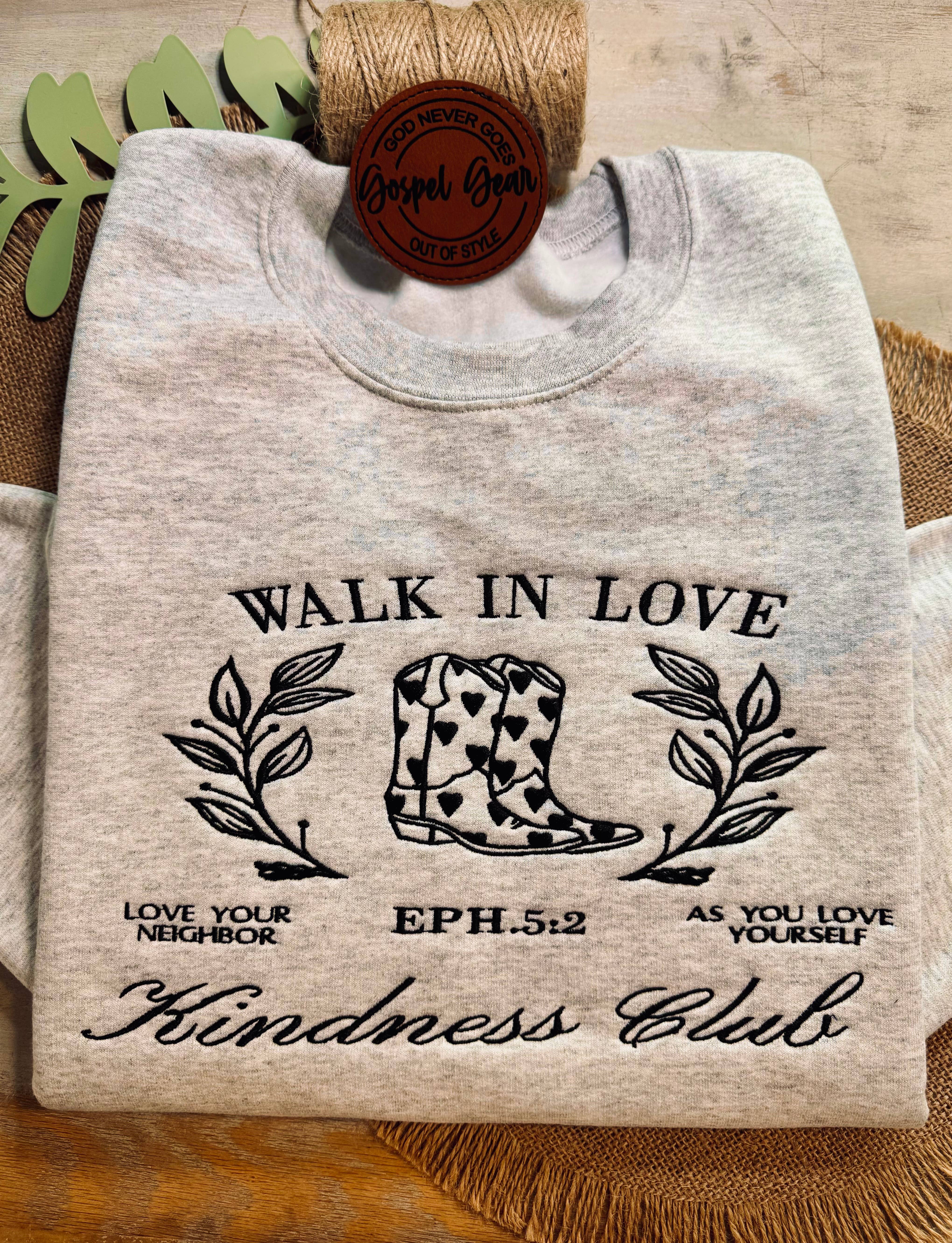 Gospel Gear Co - Wholesale T-Shirt - Women's - Walk In Love Kindness Club Embroidered Shirt0