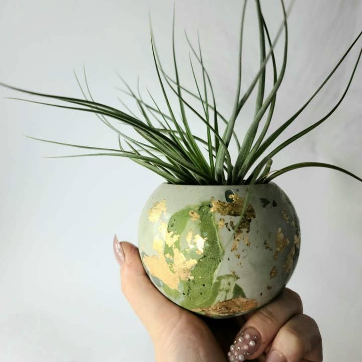 Geoform Designs - Wholesale Plant Pot - Scarlet Round Colored Concrete Planter | Airplant Sphere Pot
