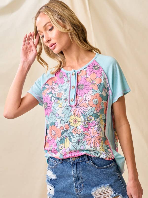 LMT4016-Veronica's Floral Top for wholesale by lovely melody