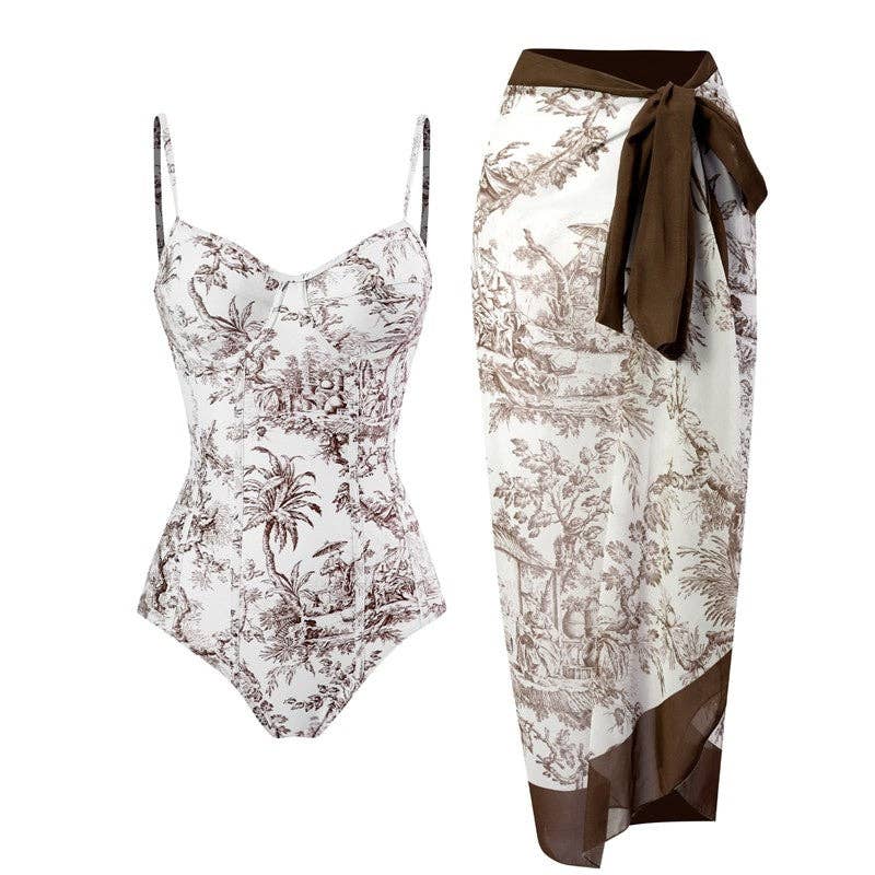 Sheer Trend - Vendita all'ingrosso Bikini - Donna - Costume da bagno a due pezzi con stampa floreale e copricostume in chiffon5