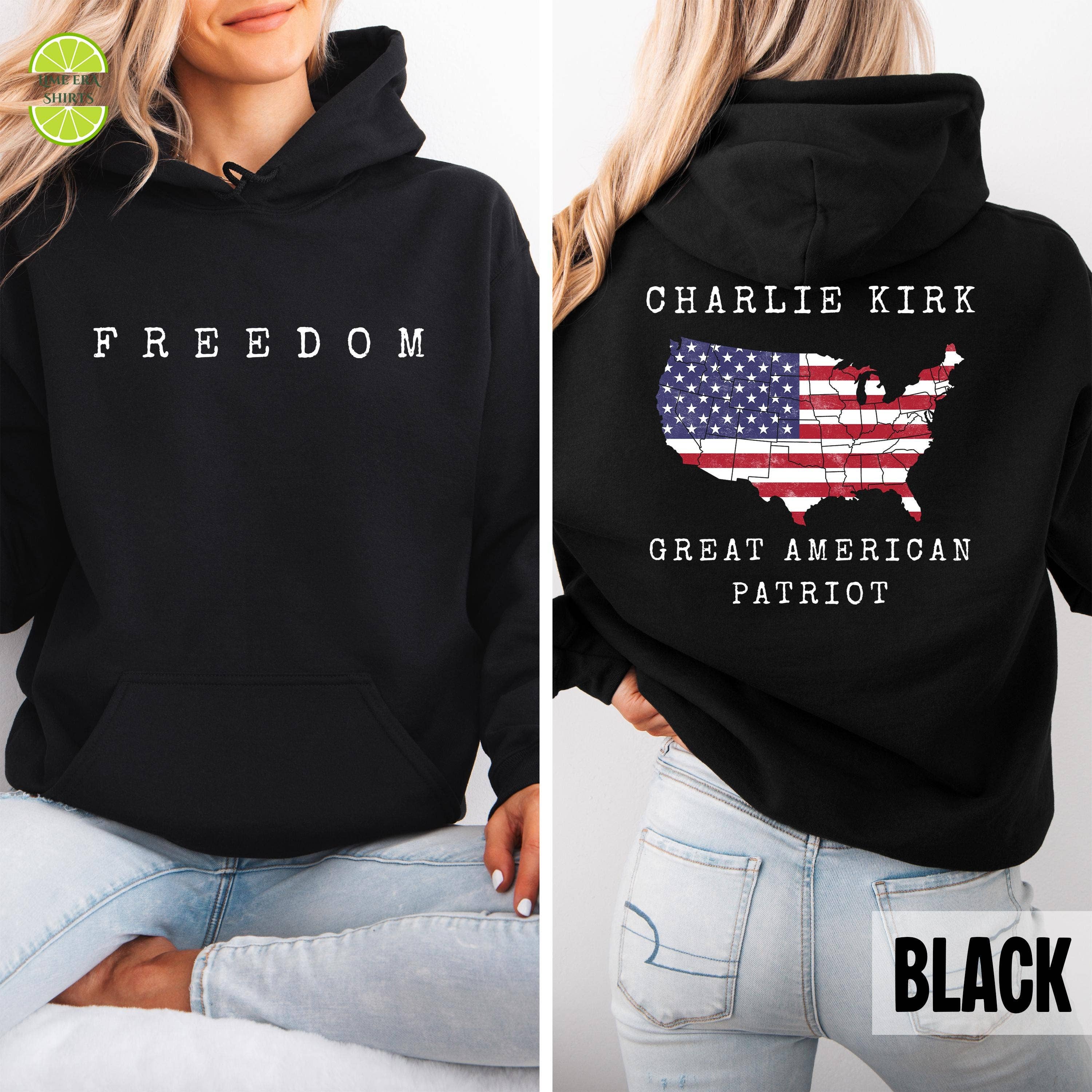TheKingShirt - Wholesale Graphic Sweatshirt - Women's - Charlie Kirk Freedom Patriot Apparel Collection0