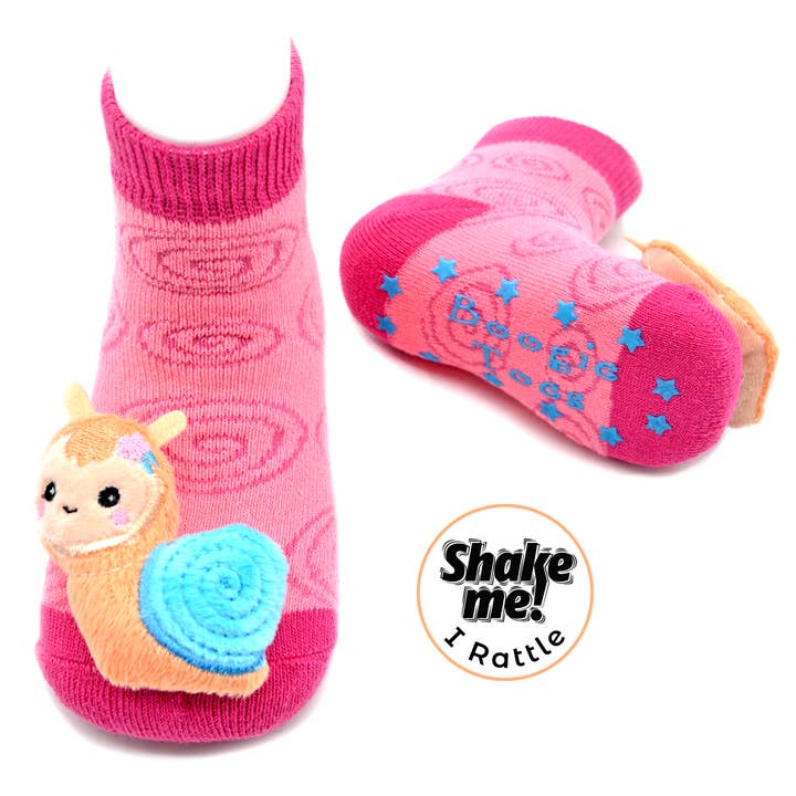 Baby Snail Boogie Toes - Baby Rattle Socks for wholesale by Boogie Toes