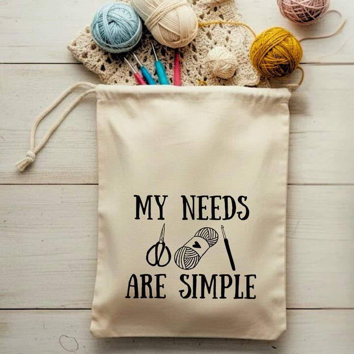 Mis necesidades son simples bolsa de proyecto con cordón, crochet, tejer. para venta al por mayor de Anna B. Shop