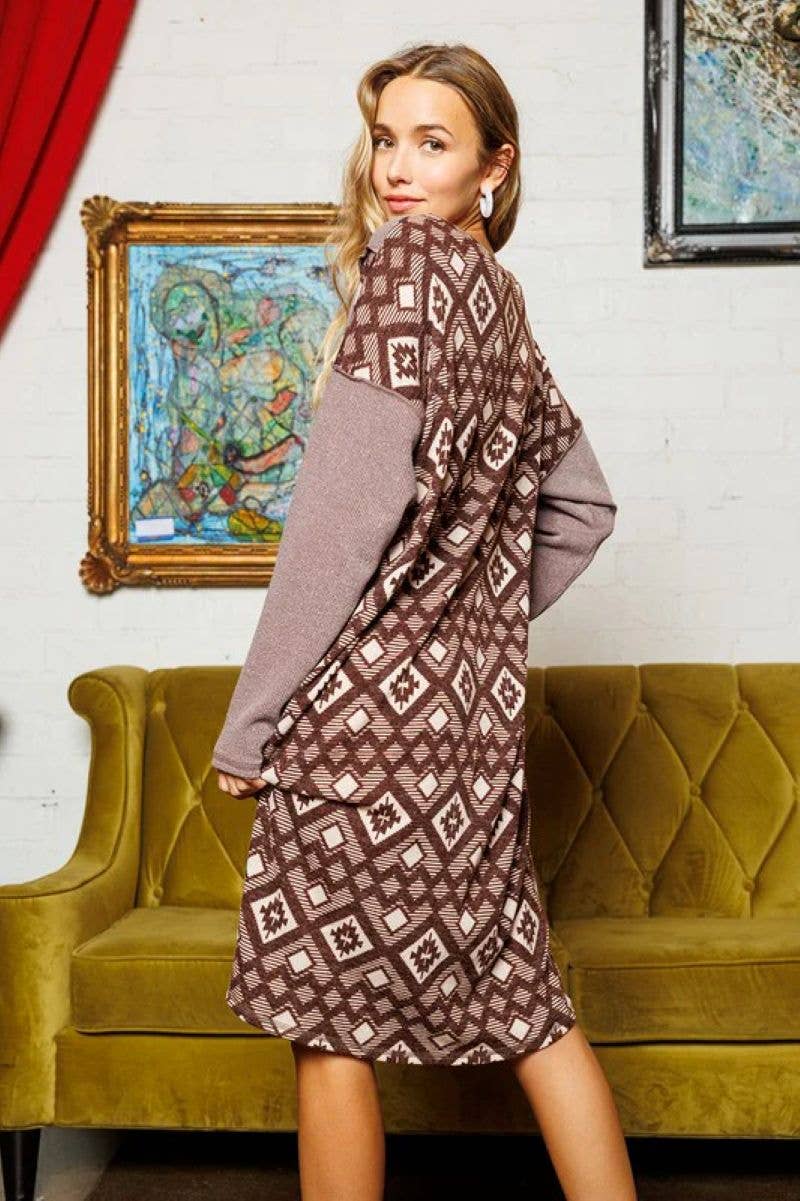 Stylish Wholesale - Wholesale Dress - Women's - GEOMETRIC PRINT MINI DRESS DS510381