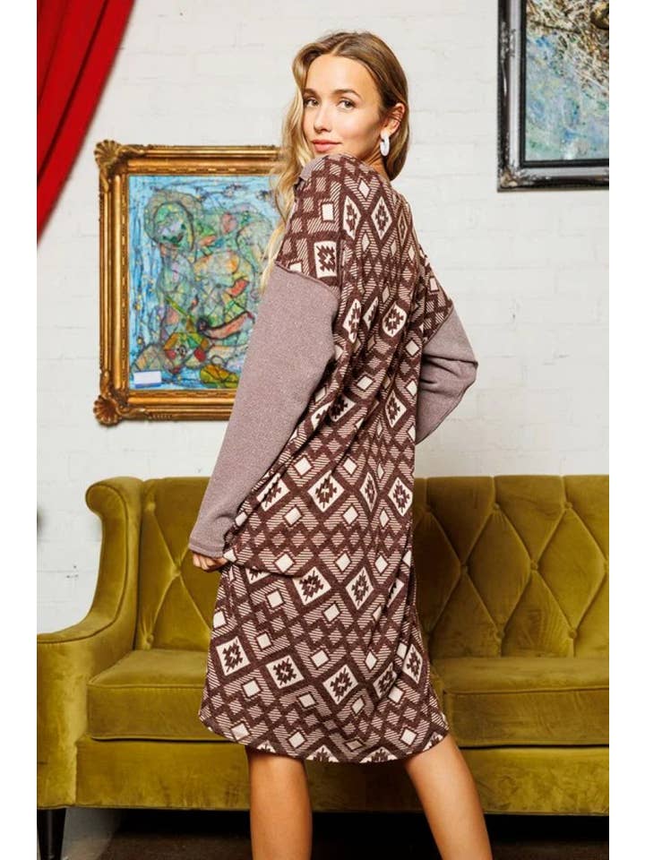 Stylish Wholesale - Wholesale Dress - Women's - GEOMETRIC PRINT MINI DRESS DS510381