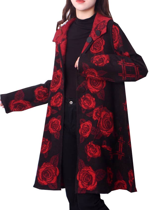 Winding River - Wholesale Coat - Women's - Red / Black Reversible Coat – Rose Collection