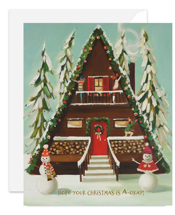JANET HILL STUDIO - Wholesale Christmas Card - A-Frame Christmas Card1