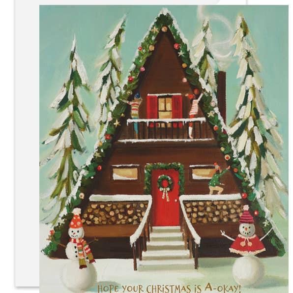 JANET HILL STUDIO - Wholesale Christmas Card - A-Frame Christmas Card1