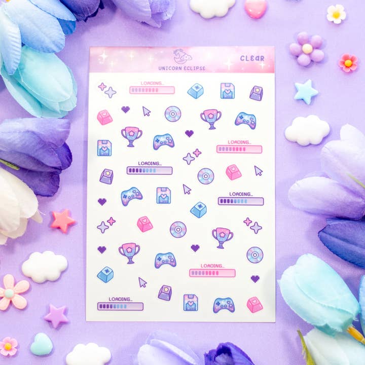 Unicorn Eclipse - Wholesale Sticker - Game Time Clear Deco Sticker Sheet0
