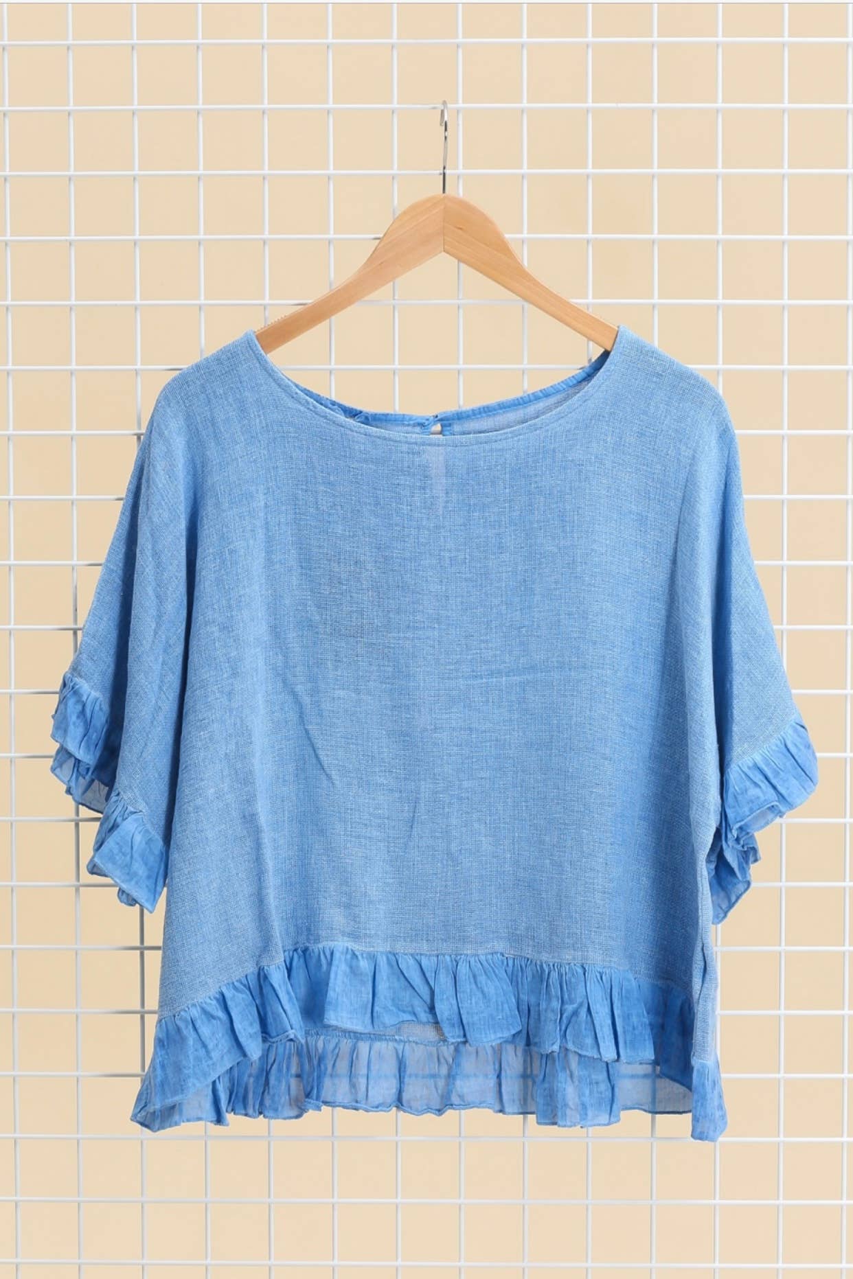 LÉA & LUC - Wholesale Blouse - Women's - Plain blouse in 50% Linen and 50% Cotton REF. 874753