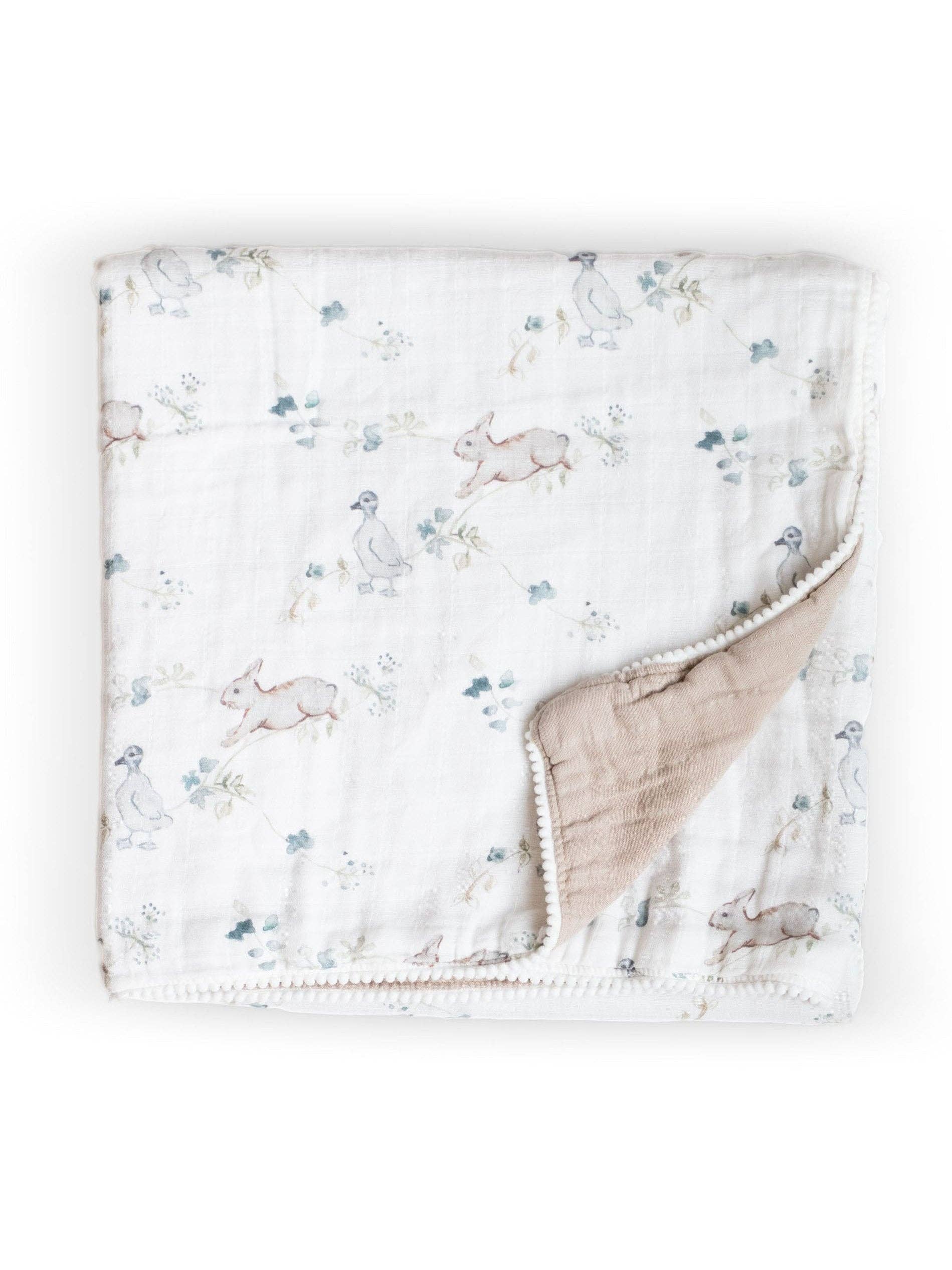 Fawn & Foster - Wholesale Quilt - Kids & Baby - Organic Muslin Gauze Quilt Baby Blanket | Ivy Hollow Bunny1