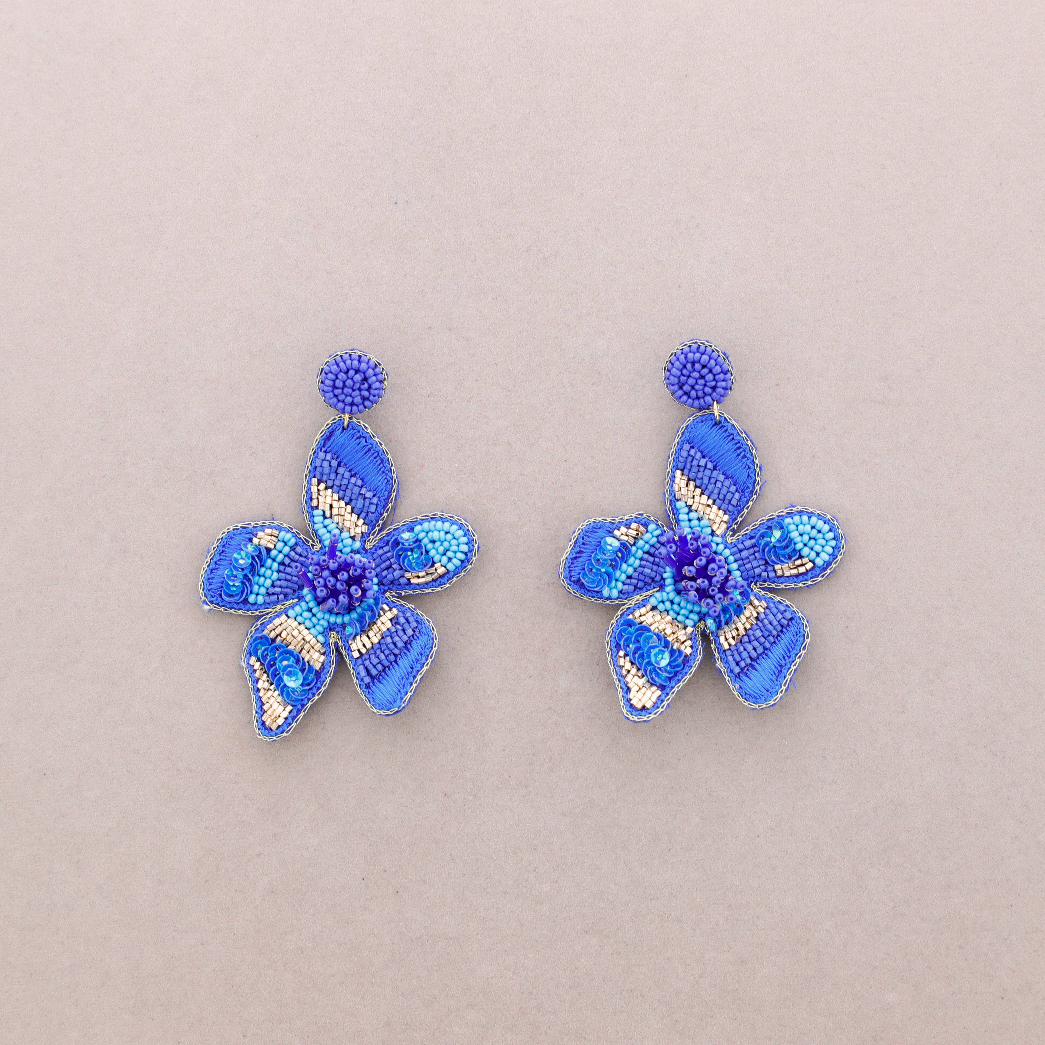 Sonata - Vente Bijoux à boutons pression - Boucles d'oreilles fleuries en perles7