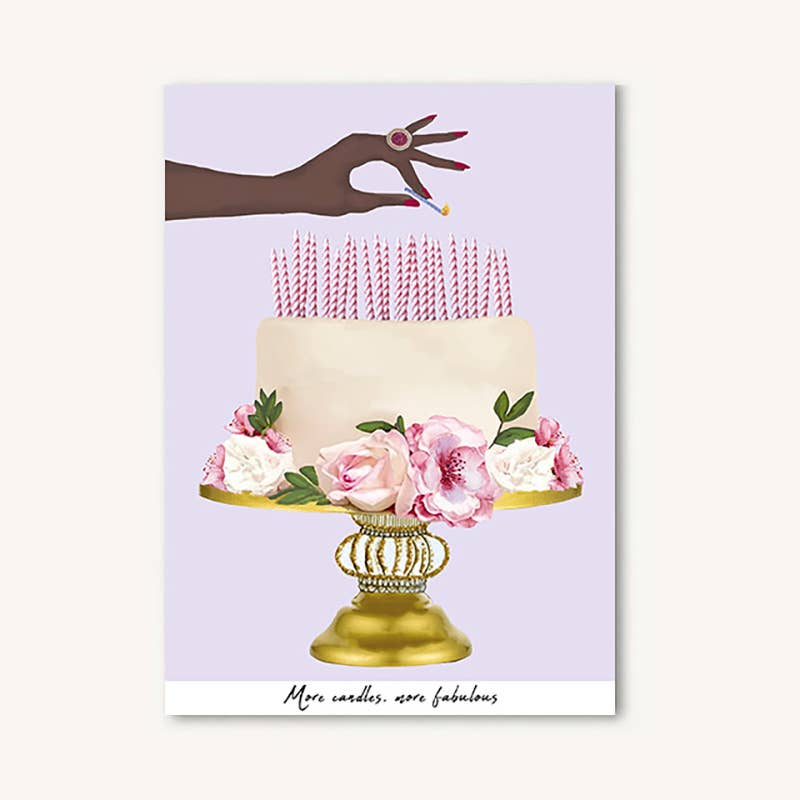 Beyoutifully Brown® - Venta al por mayor Tarjetas de cumpleaños - Tarjeta de cumpleaños More Candles More Fabulous