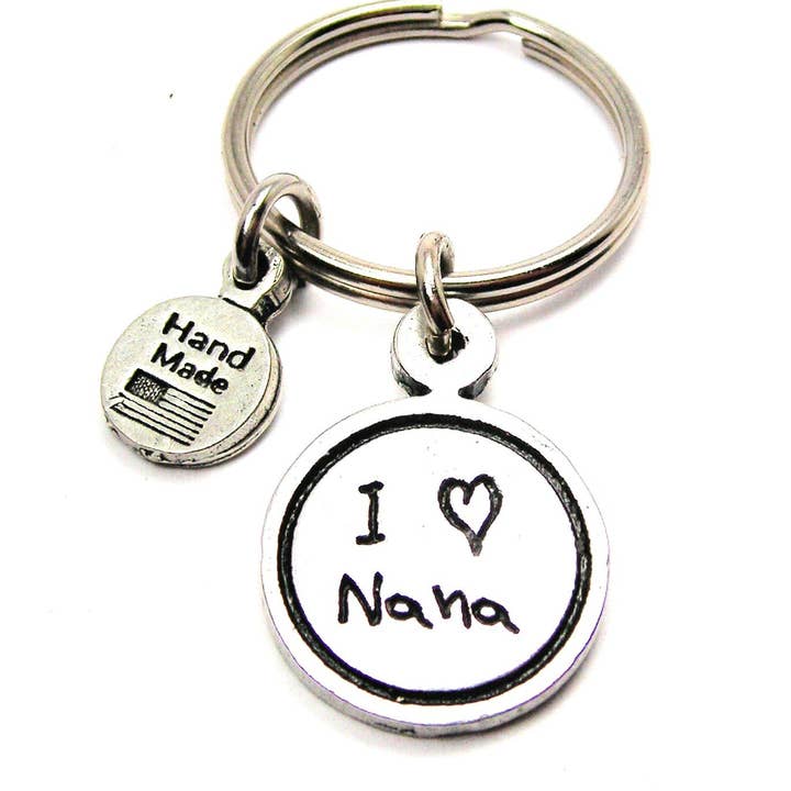 I Love Nana Child Handwriting Key Chain for wholesale by Chubby Chico Charms