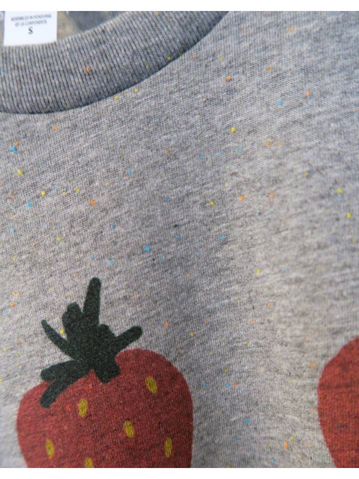 Strawberries, Rainbow Speckled T-Shirt for wholesale on Faire