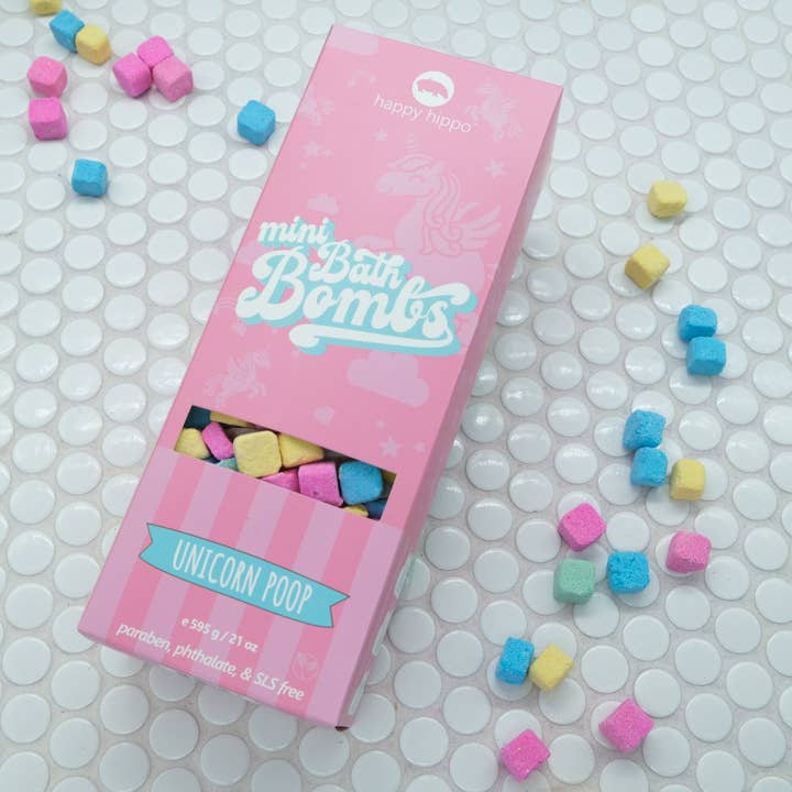 Happy Hippo Bath - Wholesale Bath Bomb/Fizz - Unicorn Poop Mini Bubble Bombs- Box