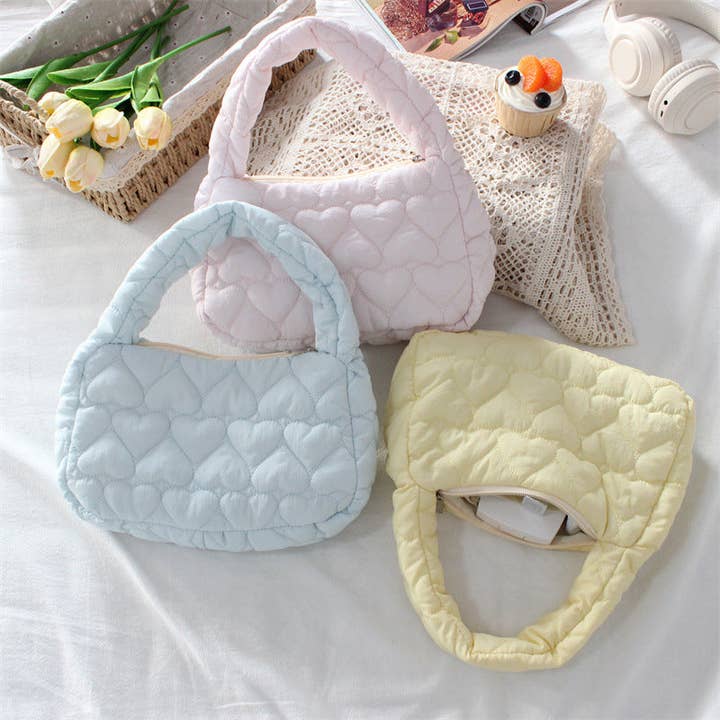 Tickled Teal - Wholesale Tote Bag - Women's - Quilted Heart Mini Tote Bag6