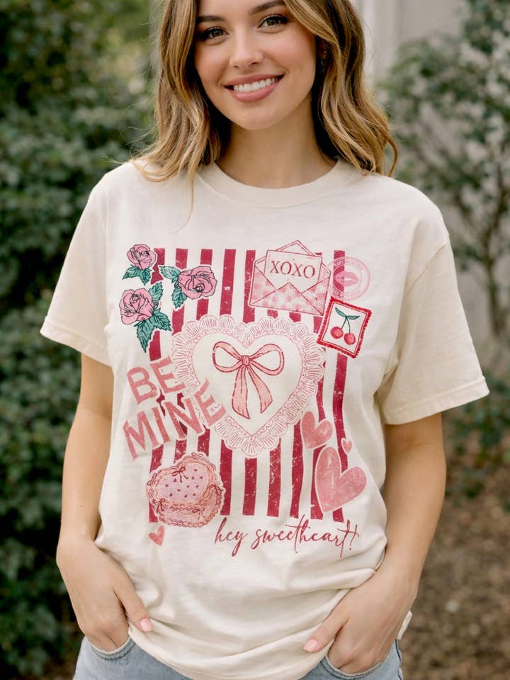 Striped Valentine Icon Tee for wholesale by Eleven Seven Designs