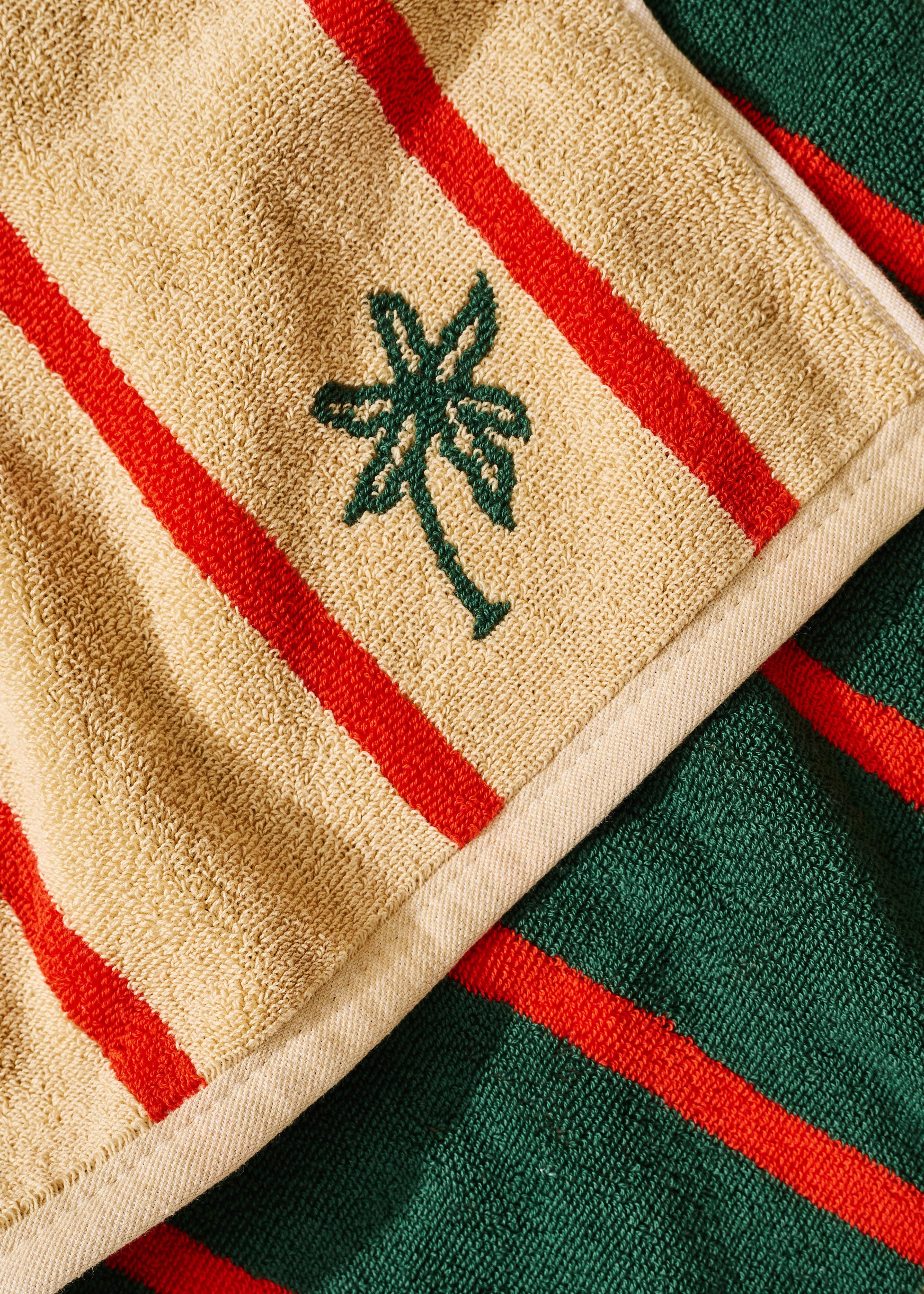 One & Only Paper - Wholesale Hand Towel - Tan Lines Palm Cotton Terry Cloth Towel1