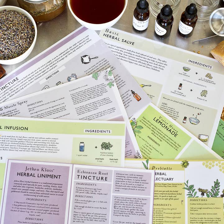 Herbal Academy - Wholesale Recipe Card - Herbal Preparations 101 Laminated Recipe Guides2