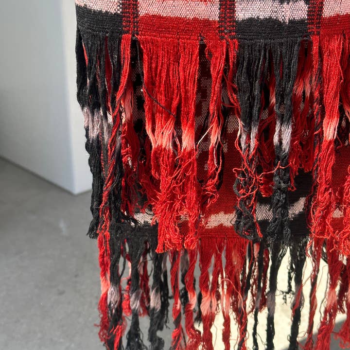 Office Objets - Wholesale Coverlet - Ikat, traditional Indonesian fabric from the island of Savu (Timor) red and black 2m25x7551