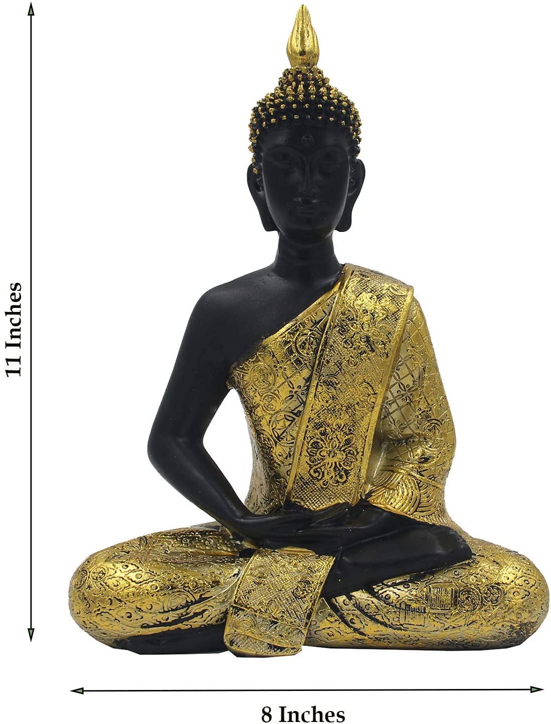 Lungta Imports - Vendita all'ingrosso Scultura - Statua del Buddha tailandese che medita l'armonia della pace 11 «alta9