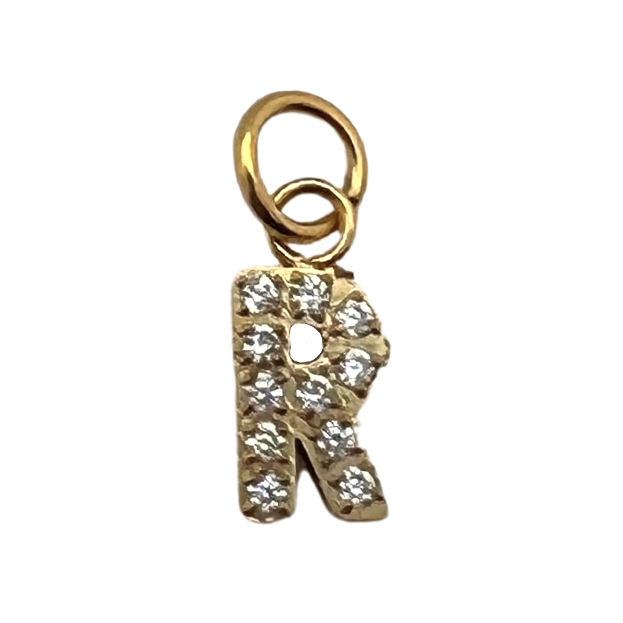 WJW – wholesale Individual charm/pendant – Gold Pavé Set CZ Initial Letter Charms24