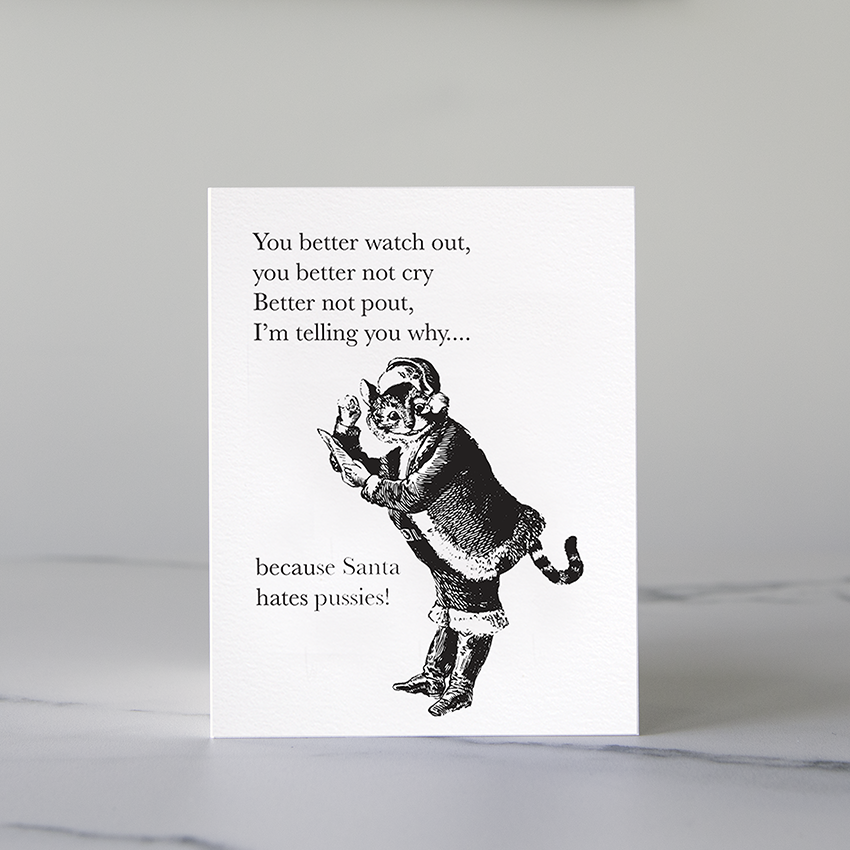 Cardideology - Vente Cartes de Noël - Le Père Noël déteste les chattes2