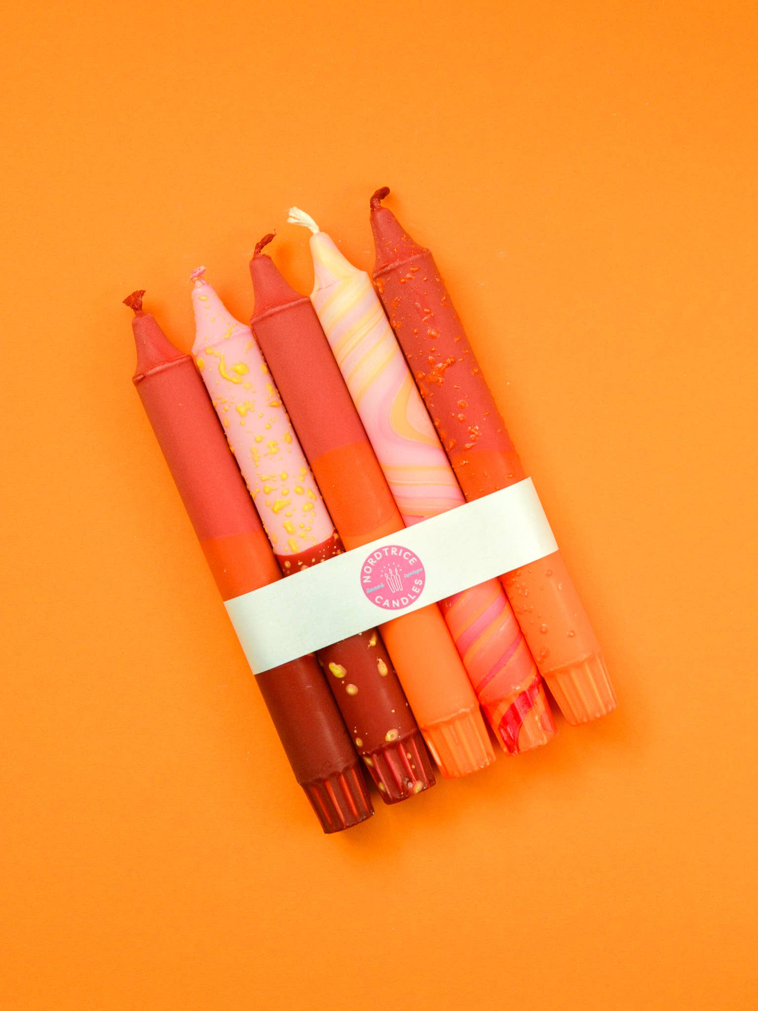 Nordtrice - Wholesale Tapered Candle/Candlestick - Taper candles- 5 pack/ Taper Candles Autumn Orange Mix1