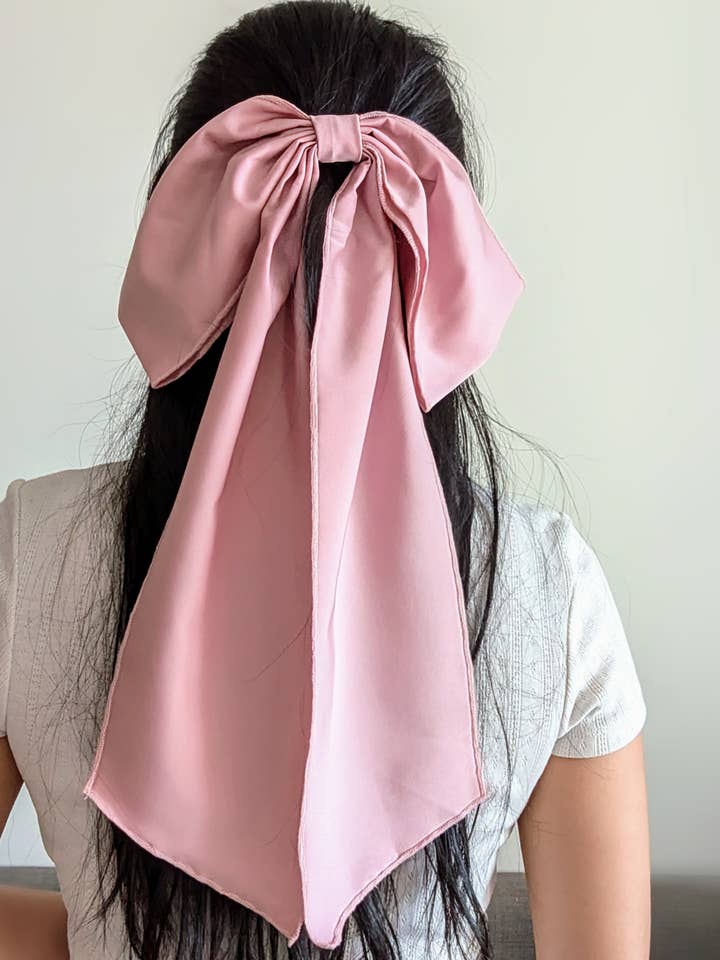 Handmade Silk Satin Bow Hair Clip for wholesale by Janzy