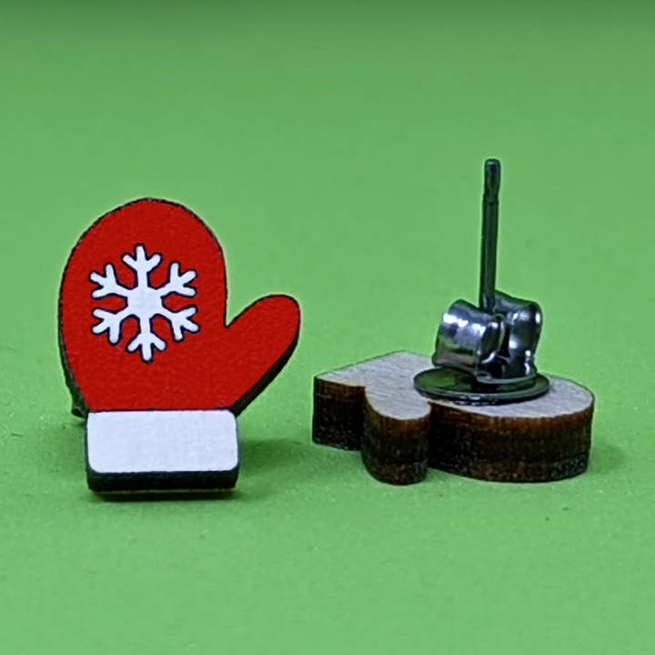 Winter Mitten Earring | Christmas Stocking Stuffer for wholesale by Unpossible Cuts