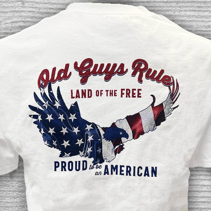 American Eagle Pocket T-Shirt for wholesale by Old Guys Rule