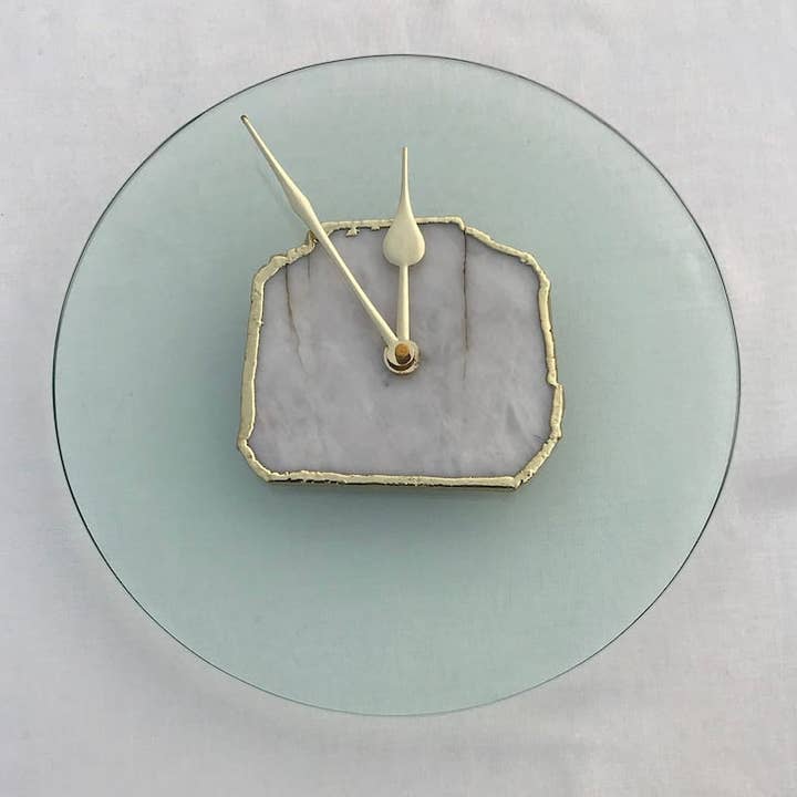 The Tangerine Store - Wholesale Wall Clock - 10" Glass Agate Wall Clock/Personalised Momento