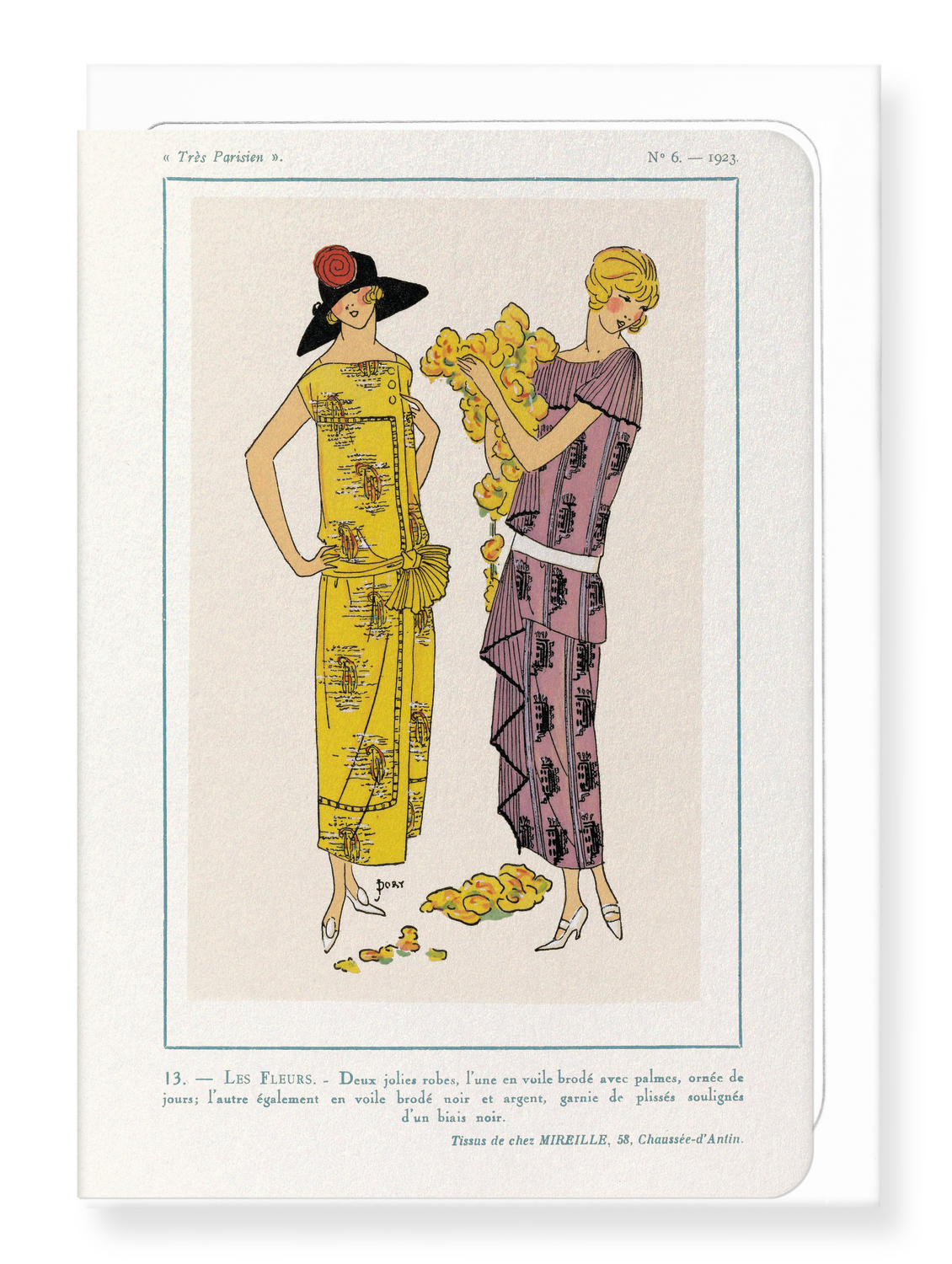 Ezen Trade - Wholesale Everyday Greeting Card - TRÈS PARISIEN - LES FLEURS (1923): Vintage Greeting Card0