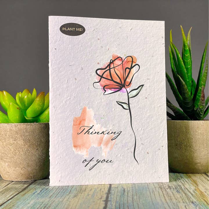 Carte de vœux à planter en forme de fleur Thinking Of You pour la vente par Plantable Greetings
