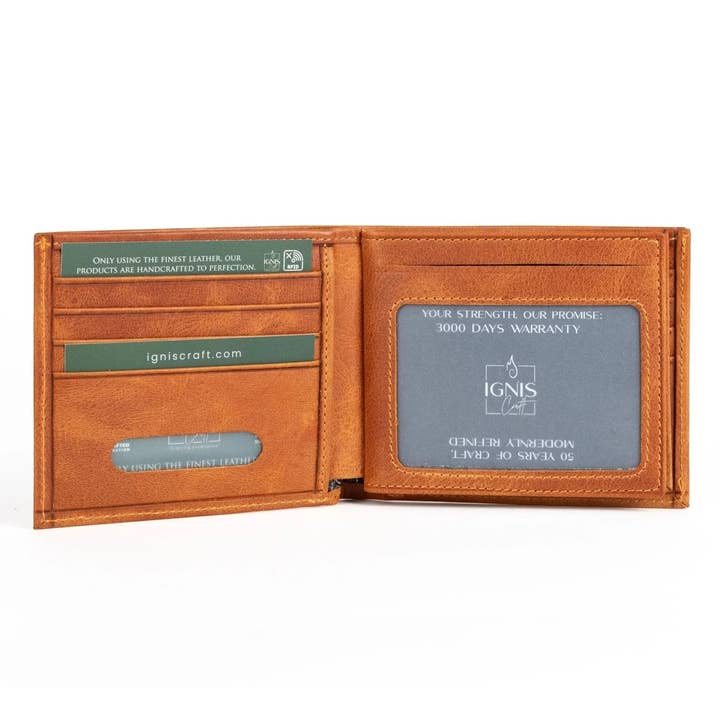 Mens Leather Wallet | Essential Amber for wholesale by Revoba LLC