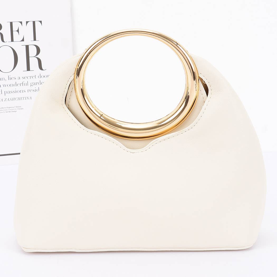 3AM BY H&D ACCESSORIES – Großhandel Henkeltasche – Damen – Faux-Leder-Tasche mit rundem Metallgriff9