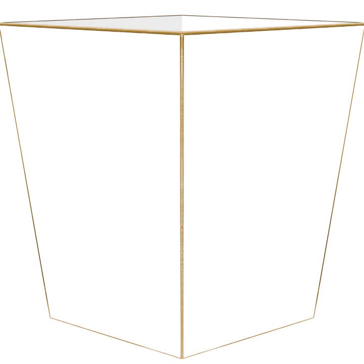 WB8650 - All White Wastepaper Basket for wholesale by Marye-Kelley